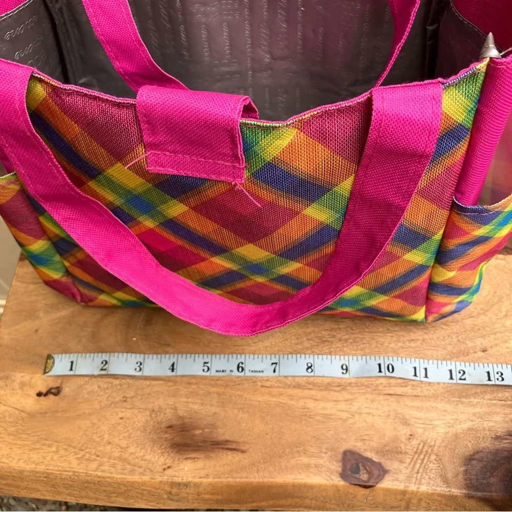 Rainbow plaid lunch tote - Picture 12 of 13